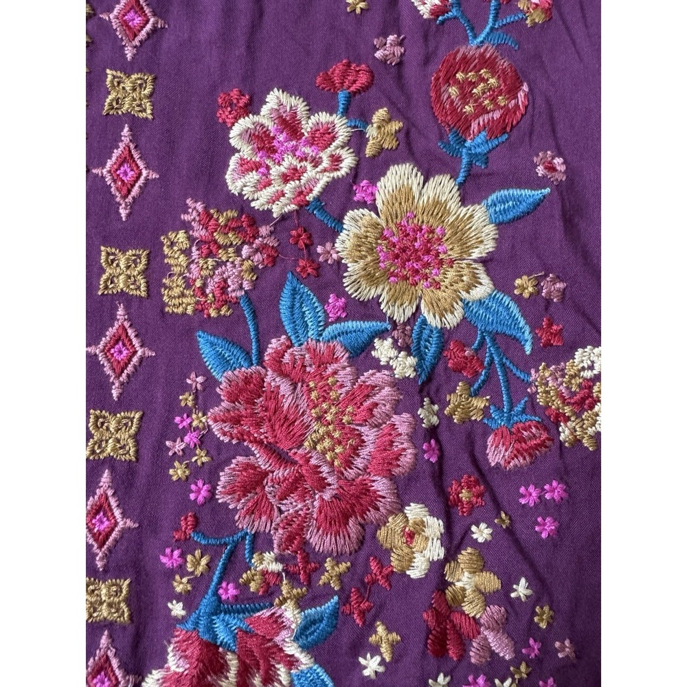 NWT Savanna Jane Embroidered Peasant Blouse Sz S Bohemian Long Sleeve Aztec - Picture 6 of 11